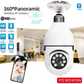 V380 PRO E27 360 Degree LED Light 1080P Wireless Panoramic Home Security WiFi Camera