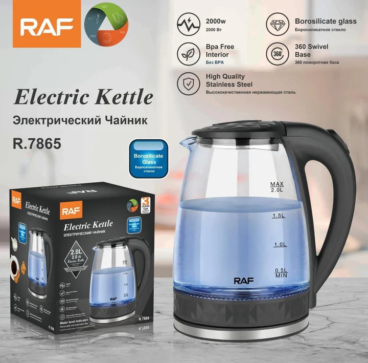 Raf Glass 2 Liters Electric Kettle Heater R7865