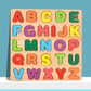 Alphabet Blocks Learning Puzzle, Wooden ABC Letters Colorful Educational Puzzle Toy Board for Toddlers & Kids, Multi-Colored