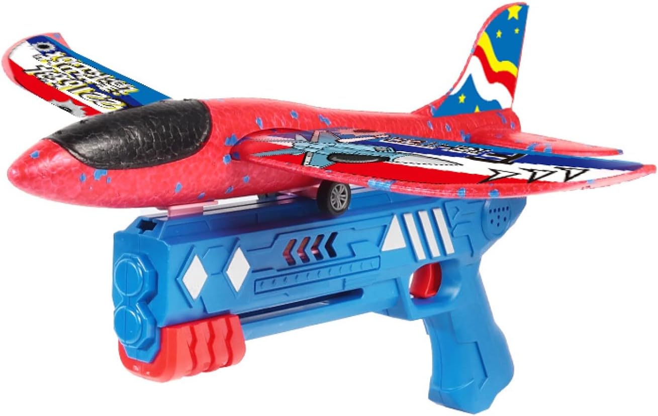 Airplane Launcher Toy, Foam Throwing Glider With Shot Gun, Kids Foam Glider Catapult