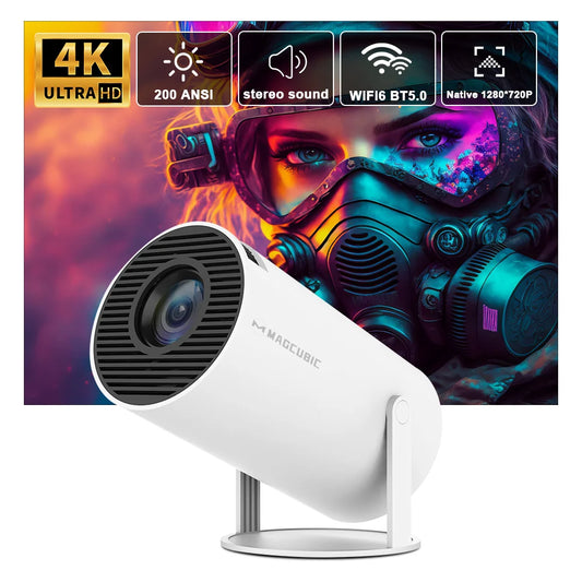 Transpeed Projector 4K Android 11 HY300 Dual Wifi6 260ANSI Allwinner H713 BT5.0 1080P 1280*720P Cinema Outdoor portable Projetor