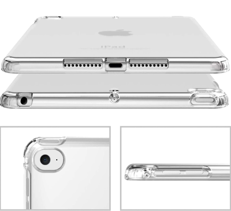 Transparent Back Cover for iPad, 10.2/10.5 inch