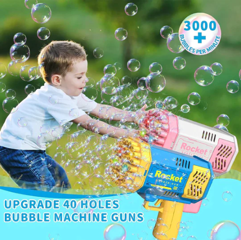 Bubble Gun 40 Holes For Kids With Light