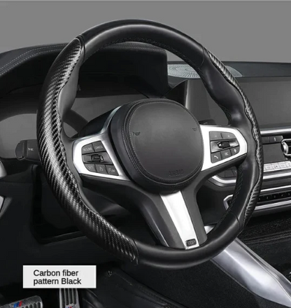 Car carbon fiber steering wheel cover non slip