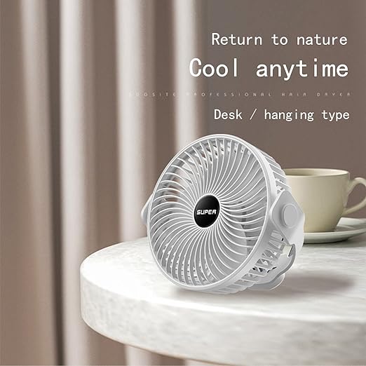 USB Rechargeable Small Ceiling Fan Portable Outdoor Indoor Hanging Fan Desktop Mini Multi-Function Fan
