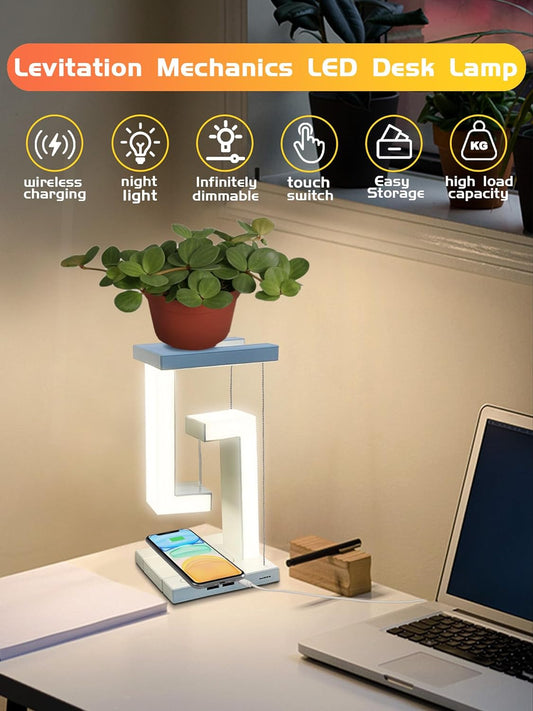 Tensegrity Wireless Charging Stand, LED Desk Lamp