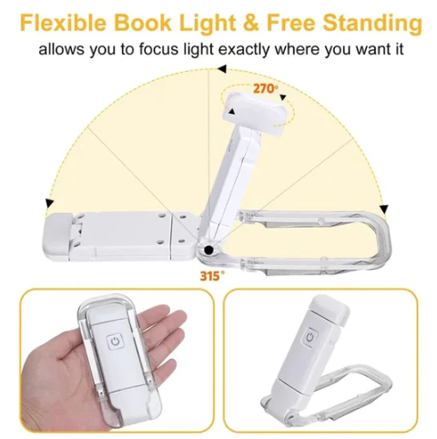 USB Rechargeable Book Light With 3 Levels & Colors